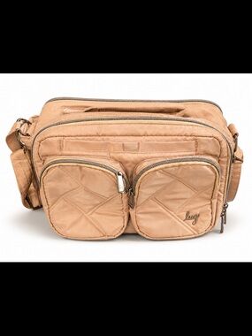 Lug Rider Quilted Crossbody Bag Tan | Lightweight Multi Pocket Travel Everyday